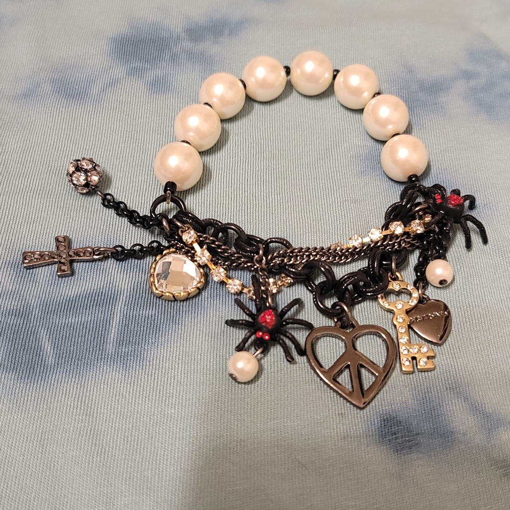 Betsey Johnson Pearl Spider Bracelet